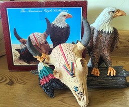 American Eagle Collection Bald Eagle &amp; Bull Skull Figurine Statue W/ Box - $17.99