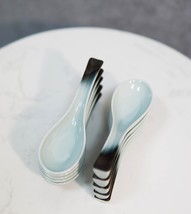Pack Of 10 Artistic Designer Blue Black Ombre Ceramic Ladle Hook Soup Sp... - $26.99