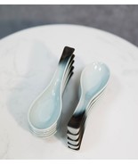 Pack Of 10 Artistic Designer Blue Black Ombre Ceramic Ladle Hook Soup Sp... - $36.89 CAD