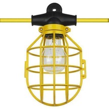 50 ft. Temporary Lighting String Work Light Commercial 5 Sockets w/ Bulb Cages - £114.25 GBP