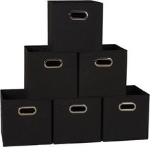 Black Set Of 6 Cubby Cubes With Handles From Household Essentials 80-1 Foldable - $37.96