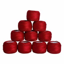 Red Rose Cotton Crochet Thread Mercerized Knitting Hand Embroidery Yarn ... - £18.01 GBP