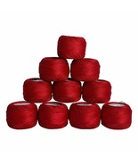 Red Rose Cotton Crochet Thread Mercerized Knitting Hand Embroidery Yarn ... - £18.12 GBP