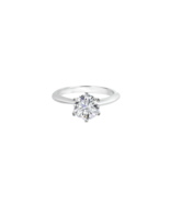AIRENA Large 3 Carat Round Clear Crystal Classic Polished White Gold Pla... - $4,466.61 MXN