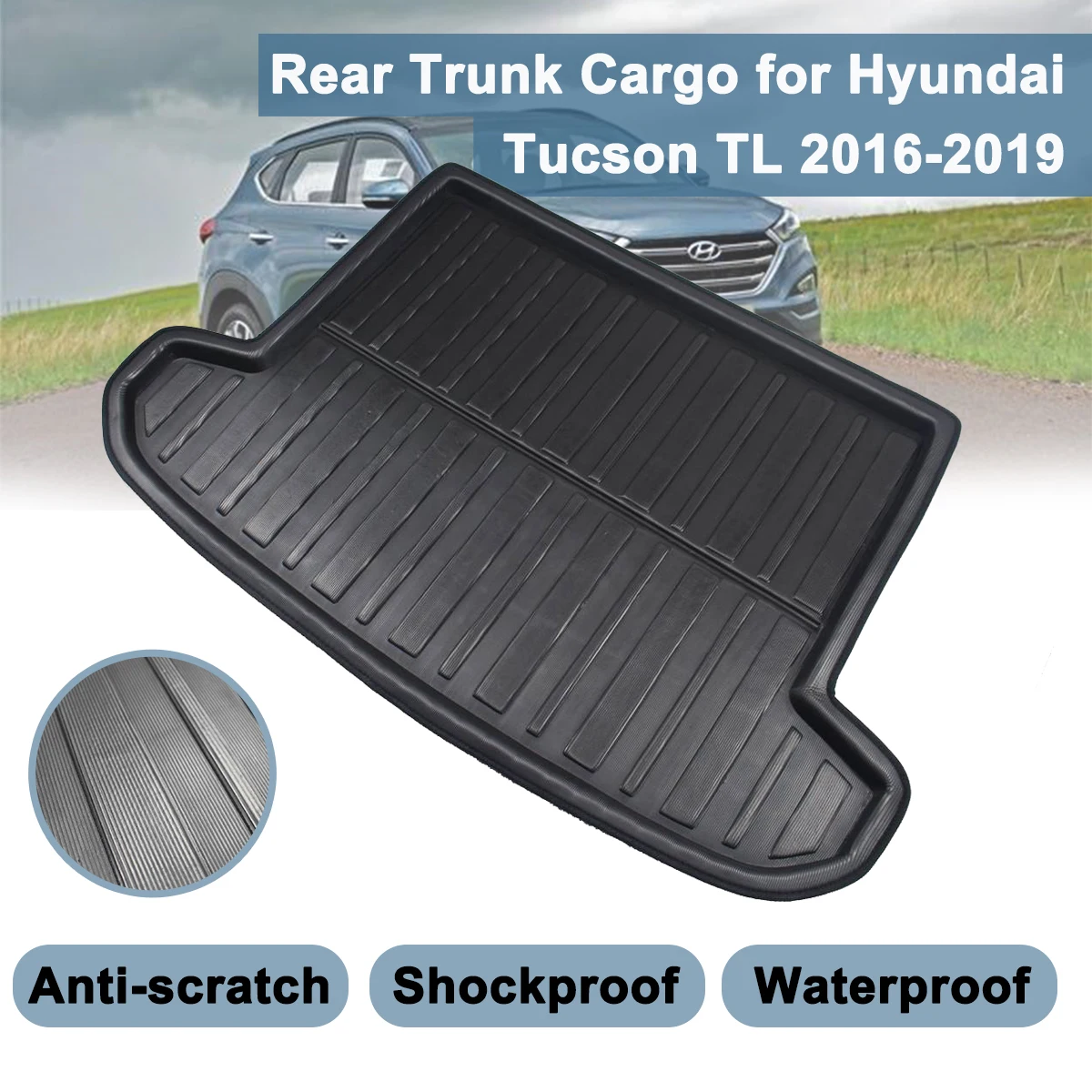 Car Tray Boot For Hyundai Tucson TL 2019 2018 2017 2016 2015  Liner Cargo Rear - £30.34 GBP