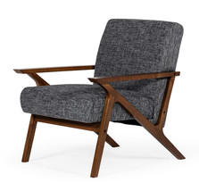 24" Grey And Walnut Solid Color Arm Chair - $8,794.03 MXN