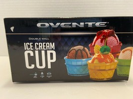 Ovente 4 Double Wall Ice Cream Cups Dishes Dessert Bowls New! - £6.72 GBP