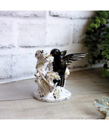 Courtly Song Bird Decor Black White Stripe Decor Hummingbird Figurine - £30.56 GBP