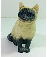 Vintage Siamese Cat Figurine 3in Tall Kitten Figurine Seal Point Home Decor - $14.99