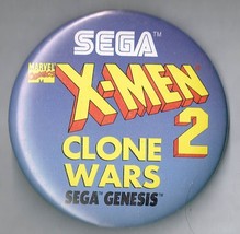 Sega Genesis X Men Clone Wars Video Game pin back button Pinback - £11.21 GBP