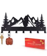 FIPUTE Metal Wall Key Holder with 7 Hooks Black Organizer Rack - €9,88 EUR
