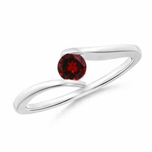 ANGARA 4mm Natural Garnet Solitaire Ring in Sterling Silver for Women, Girls - £90.63 GBP+