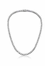 ADIRFINE 18K White Gold Plated Cubic Zirconia Choker Tennis Necklace - £56.94 GBP+