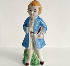 Colonial Boy Ceramic Vintage Figure Japan Hand Painted 4&quot; c1960s-1970s - £19.81 GBP