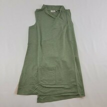 LOGO Lori Goldstein A261095 XXS Green Knit Tank Top Sheer Chiffon Hem Po... - $27.71