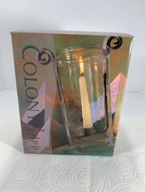 Candleholder Set 3 Piece Colony Sahara Glass And Metal Candle Holder 1998 - $5.53