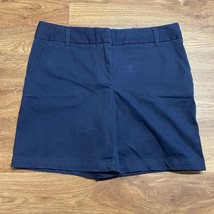 Izod Womens Solid Navy Blue Chino Shorts Size 8/Medium Stretch Cotton - $17.82