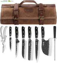 PRO Chef Knife Set, Hand Forged Meat Boning Carving Cleaver Butcher Knif... - $211.26
