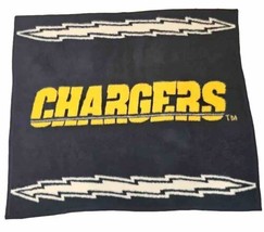 San Diego Los Angeles Chargers Biederlack of America NFL Blanket Throw Vtg - £12.58 GBP