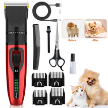Professional Groomer Pet Grooming Kit Dog Cat Trimmer Hair Clippers Shaver Quiet - £35.96 GBP