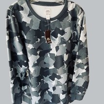 Blake Shelton Ladies Top Camouflage Gray Fleece Lined Lands&#39; End Nwt 18 Xl - £34.58 GBP