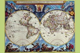 Stereographic Map of the World - Theatrum Orbis Terrarum 20 x 30 Poster - $25.98