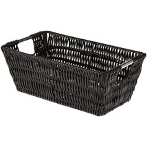 Whitmor Rattique Small Shelf Black Tote Basket - £19.17 GBP