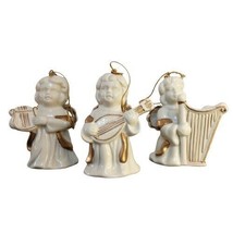 Crown Accents Three 3 Piece Angel Ornaments 81469 World Bazaars White Gold - £5.22 GBP