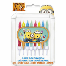 Despicable Me 2 Minions Party Cake Topper 8 candles Decoration Holder - £3.16 GBP