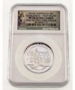 2014-P Australie S$1 Kangourou Haute Relief NGC PF70 Ultra Cameo Avec Bo... - $156.75