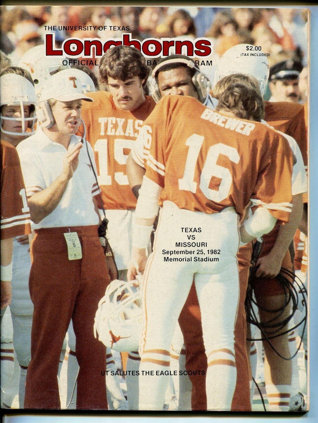 Primary image for Texas vs Missouri NCAA Football Game Program-9/25/1982-FN