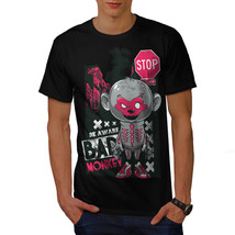 Wellcoda Bad Monkey Stop Zombie Mens T-shirt, Bad Graphic Design Printed Tee - £14.95 GBP+