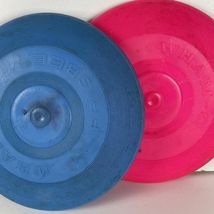Wham-O Frisbee 1966 Vintage Flying Disc Lot of 2 Blue, Pink Outdoor Toy - $12.34