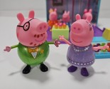 Peppa Pig Pop n Play House Ice Cream Shop + Figures Set Lot Purple &amp; Pink - $18.76