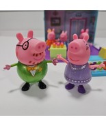 Peppa Pig Pop n Play House Ice Cream Shop + Figures Set Lot Purple &amp; Pink - £14.69 GBP