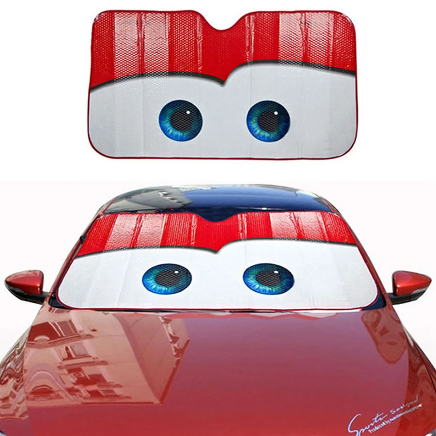 6 Colors Eyes Heated Windshield Sunshade Car Window Windscreen Cover Sun Shade - £12.47 GBP+