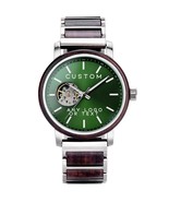 Custom Green Face Watch, Mens Wood Watch, Wood Watches For Men, Automati... - $250.00