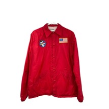 Vintage Holloway Jacket Mens S Used Red w/ Patches WW2 Veteran - $59.40