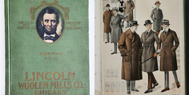 1921 Antique Men&#39;s Fashion 13.5x17.5&quot; Catalog Chicago Lincoln Woolen Mills Folio - £174.95 GBP