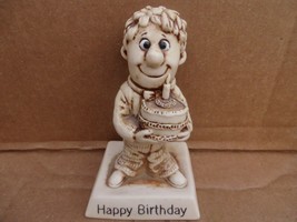 Vintage 1970&#39;s Wallace Berri Figure happy birthday man with cake - £10.99 GBP
