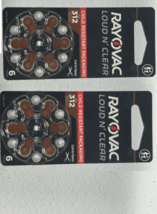 RAYOVAC LOUD N' CLEAR 312 Hearing Aid Batteries- 2 Pack New - $10.13