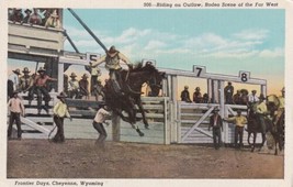 Wyoming Cheyenne Frontier Days Riding an Outlaw Bucking Horse Postcard  - $2.99