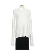 FREE PEOPLE Ivory Alameda Stretch Rib Turtleneck Dolman Sleeve Top M - £31.66 GBP