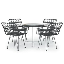 Outdoor Garden Patio Balcony 5pcs Poly Rattan Bistro Dining Set 4 Chairs... - £344.50 GBP+