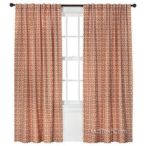 NEW Threshold One Window Treatment Panel Red Tile 54x95 Curtain 2 Hangin... - £23.50 GBP