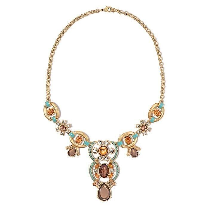 Primary image for AVON PARADISE COVE STATEMENT NECKLACE (TURQUOISE & BROWNS ) "RARE" ~ NEW SEALED