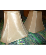 PAIR OF LAMP SHADES SALE 13&quot; X2 Square Beige Table Home Light Shade. ❃ F... - $368.57 MXN