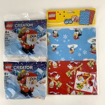 LEGO Bundle Wrapping Paper w/Penguins and 30580 Santa Claus Skiing Kit x 2 New - £19.36 GBP