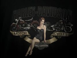 Harley-Davidson H-D T-Shirt Pin-Up Biker Babe Huntington Beach Californi... - $31.85