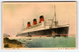 Queen Mary Ship Boat Postcard Cunard White Star Line Steamship Vintage Unused - £16.06 GBP